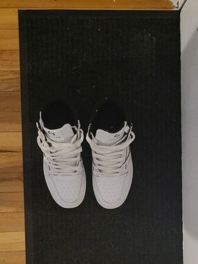 White High-Top System Sneakers with Black Interior